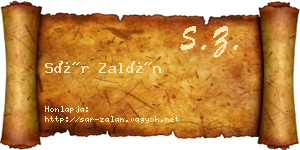 Sár Zalán névjegykártya